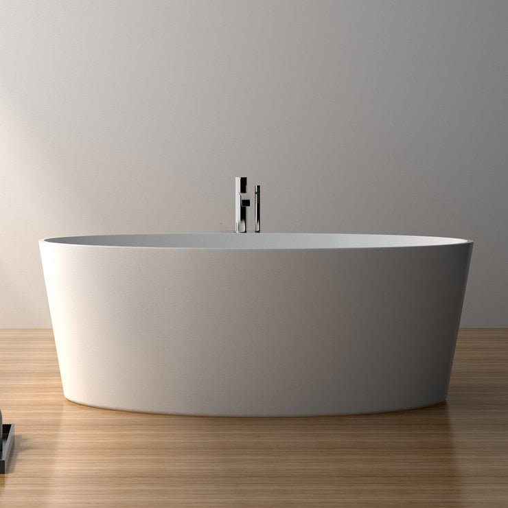 SW-108 Oval Freestanding Bathtub Shown Installed with Tub Filler