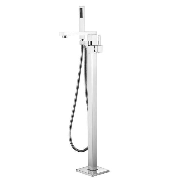 BF-102CH Freestanding Bathtub Filler Faucet with Shower Sprayer Shown in Chrome Finish