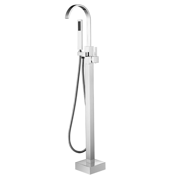 BF-104CH Freestanding Bathtub Filler Faucet with Shower Sprayer Shown in Chrome Finish