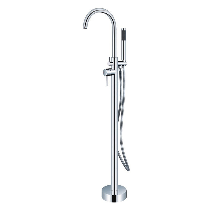 BF-106CH Freestanding Bathtub Filler Faucet with Shower Sprayer Shown in Chrome Finish