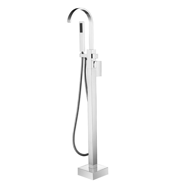BF-107CH Freestanding Bathtub Filler Faucet with Shower Sprayer Shown in Chrome Finish
