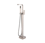 BF-111BN Freestanding Bathtub Filler Faucet with Shower Sprayer Shown in Brushed Nickel Finish