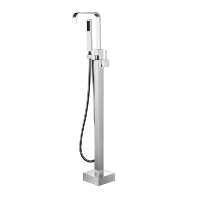 BF-113CH Freestanding Bathtub Filler Faucet with Shower Spray Shown in Chrome Finish