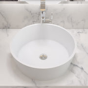 CW-115 Round Countertop Mounted Vessel Sink in White Finish Shown