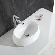 CW-118 Oval Countertop Vessel Sink in White Finish Shown Installed with Props