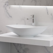AW-101 Wall Mounted Countertop Organizer in White Finish Shown Installed with Separate Sink