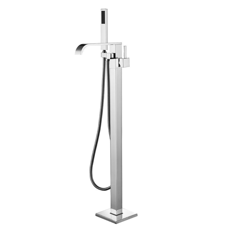 BF-105CH Freestanding Bathtub Filler Faucet with Shower Sprayer Shown in Chrome Finish
