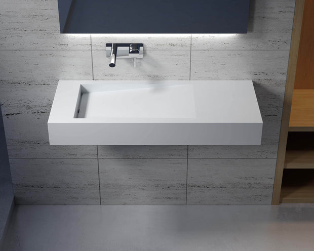 DW-111 Rectangular Wall Mounted Sink Shown on Left