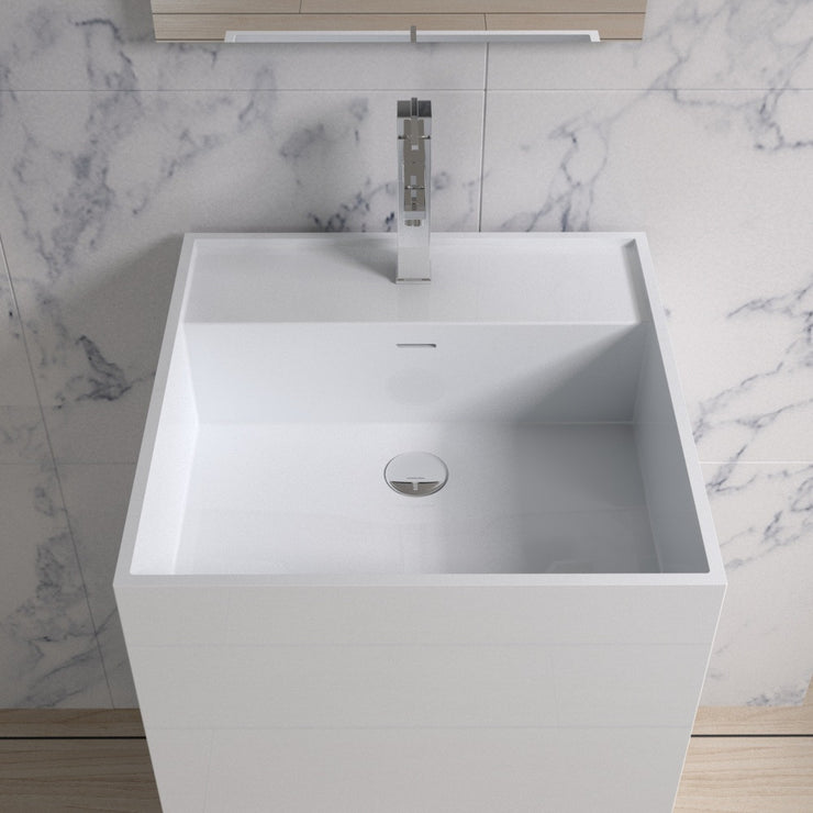 DW-122 Square Freestanding Sink Shown Installed