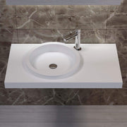 DW-126 Rectangular Wall Mounted Sink Shown Installed with Separate Faucet