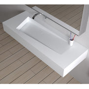 DW-205 Rectangular Wall Mounted Countertop Sink in White Finish Shown Installed with Props