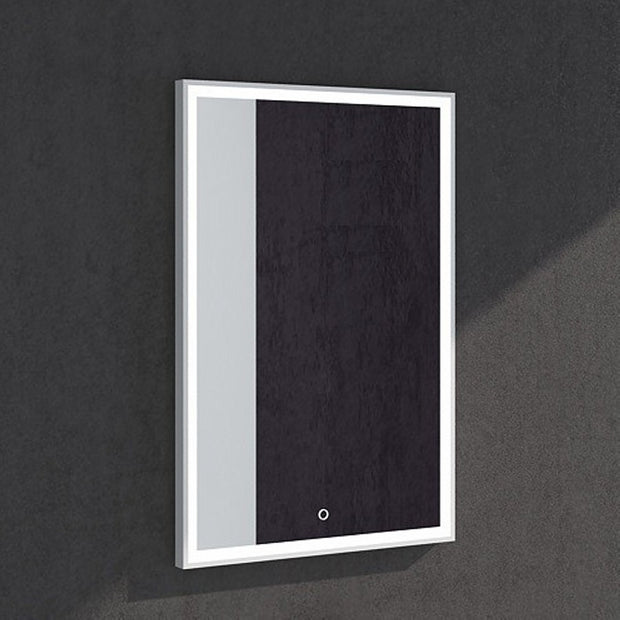 MW-102B Wall Mounted Rectangular Mirror in White Finish Shown Installed