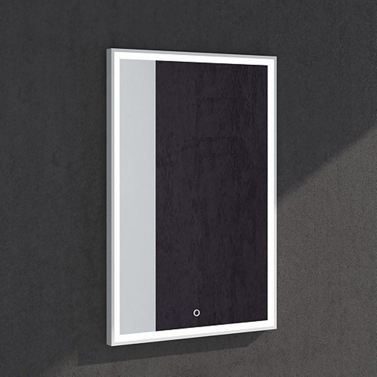 MW-102B Wall Mounted Rectangular Mirror in White Finish Shown Installed