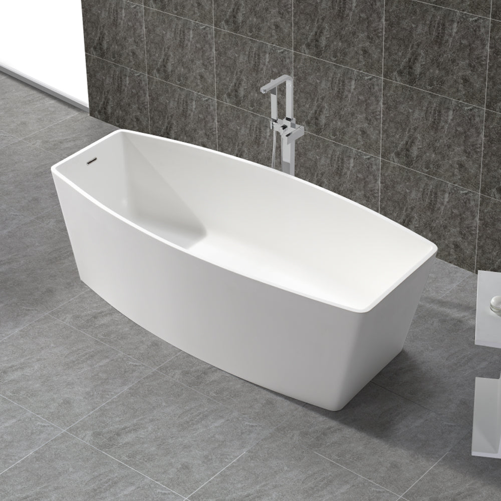 ADM Bathroom Design 75 x 46 Glossy White Stone Resin Bathtub, SW-114-GLOSSY