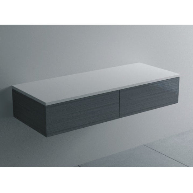 CB-103-BB Wall Mounted Rectangular Cabinet Counter in White with Black Brushed Drawers Shown