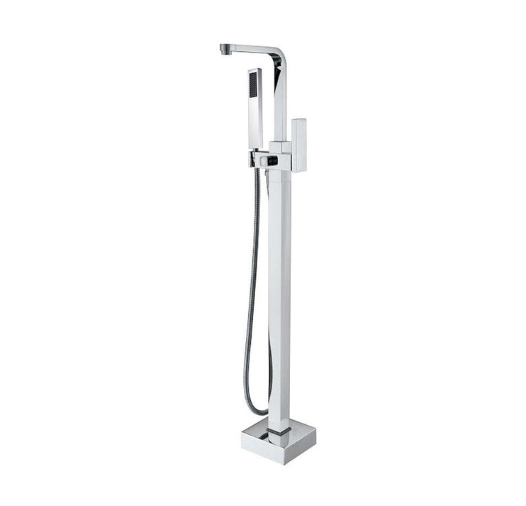 BF-111CH Freestanding Bathtub Filler Faucet with Shower Sprayer Shown in Chrome Finish